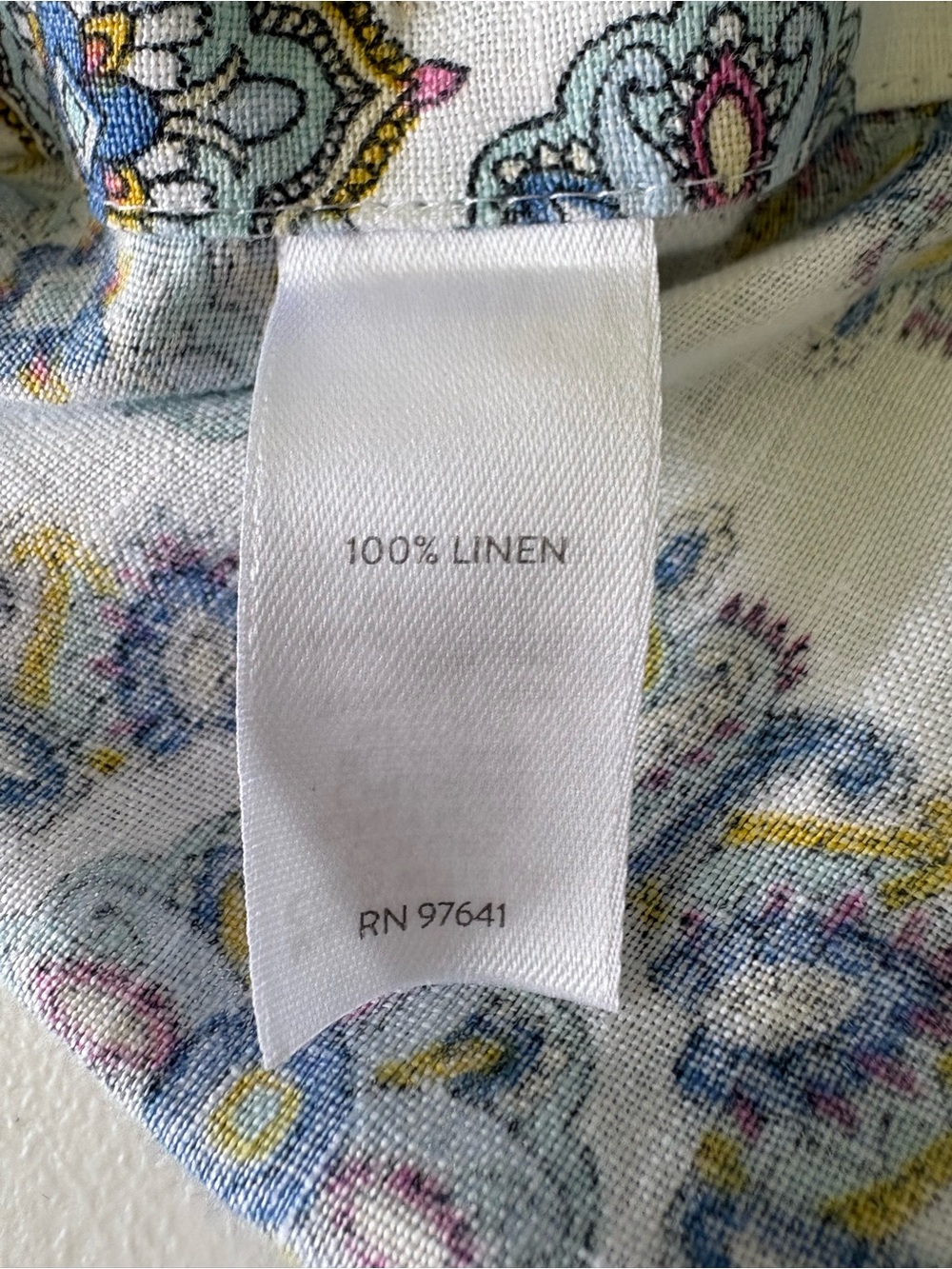 J. Jill Love Linen Size M Sleeveless Top with Blue Medallion Print Cruise Cool - Picture 8 of 11